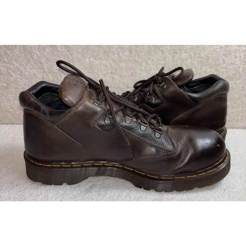 Dr Martens Men 7754 Brown Leather Steel Toe Boots Size 11 England made
